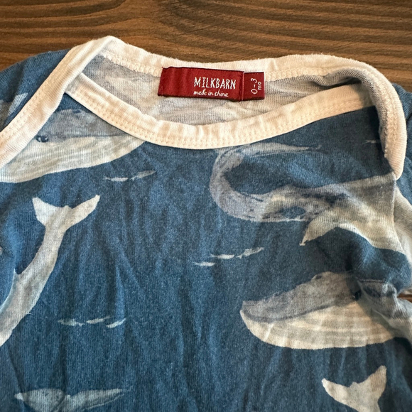 Baby Milkbarn Blue White Whale Print Sleep Sack 0-3 Months - Picture 2 of 6